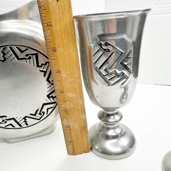 Mid Century Wilton Armetale Mount Joy Pitcher & Four Goblets - Picture 2 of 10